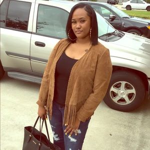 Faux Suede Fringe Jacket